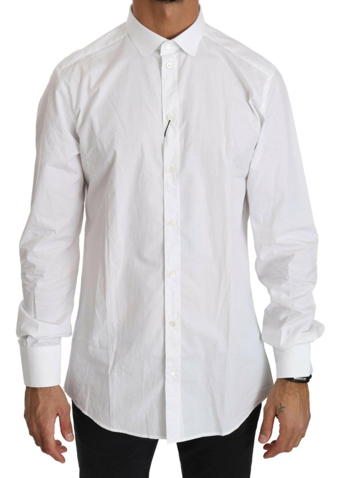 Dolce & Gabbana White Cotton Long Sleeve Top Shirt -   -  Dolce & Gabbana.