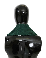 Dolce & Gabbana Green Fur Shoulder Collar Wrap Lambskin Scarf -   -  Dolce & Gabbana.