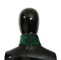 Dolce & Gabbana Green Fur Neck Collar Wrap Lambskin Scarf -   -  Dolce & Gabbana.