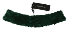 Dolce & Gabbana Green Fur Neck Collar Wrap Lambskin Scarf -   -  Dolce & Gabbana.