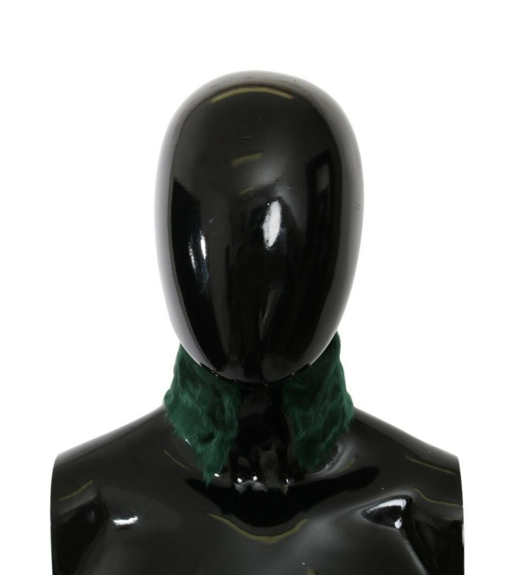 Dolce & Gabbana Green Fur Neck Collar Wrap Lambskin Scarf -   -  Dolce & Gabbana.