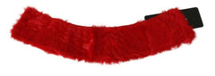 Dolce & Gabbana Red Fur Neck Collar Wrap Lambskin Scarf -   -  Dolce & Gabbana.