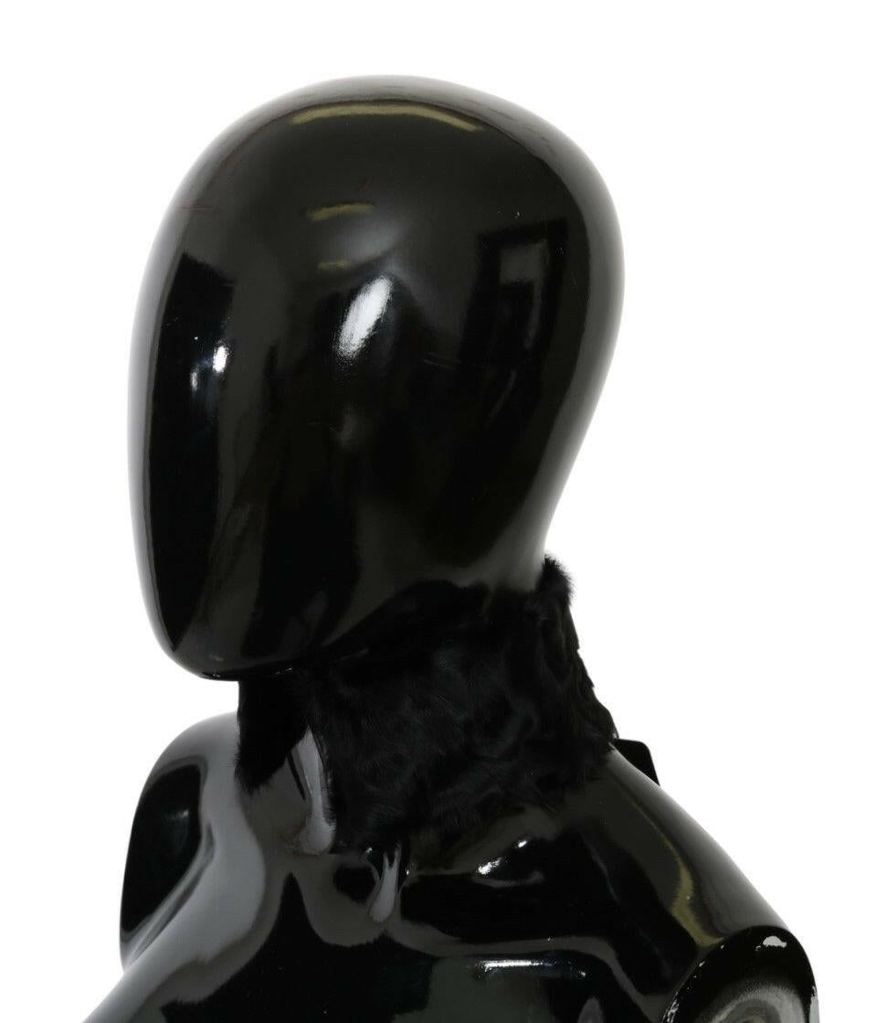 Dolce & Gabbana Black Fur Neck Collar Wrap Lambskin Scarf -   -  Dolce & Gabbana.