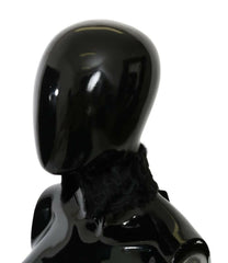 Dolce & Gabbana Black Fur Neck Collar Wrap Lambskin Scarf -   -  Dolce & Gabbana.