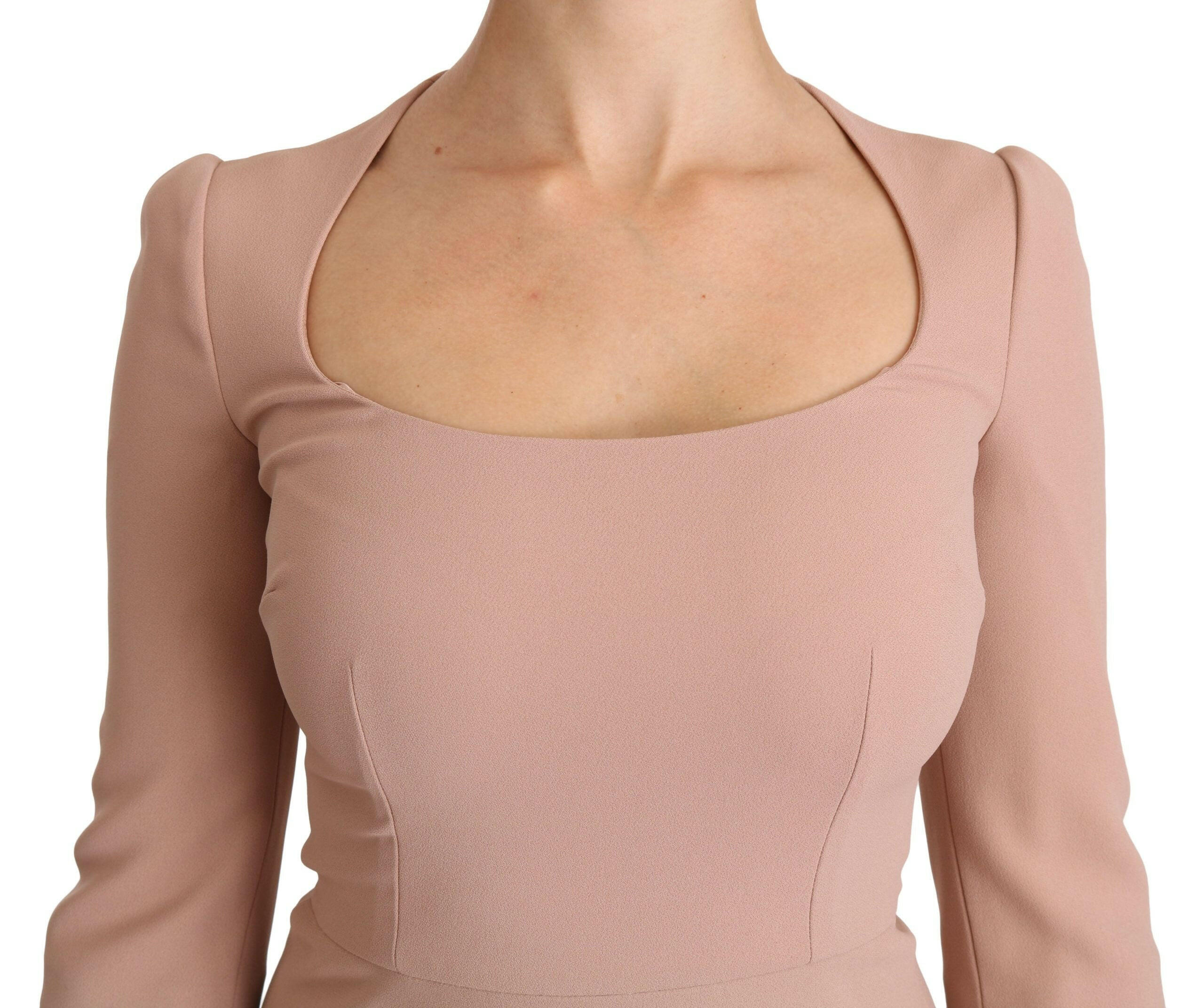 Dolce & Gabbana Pink 3/4 Sleeves A-line Viscose Dress -   -  Dolce & Gabbana.