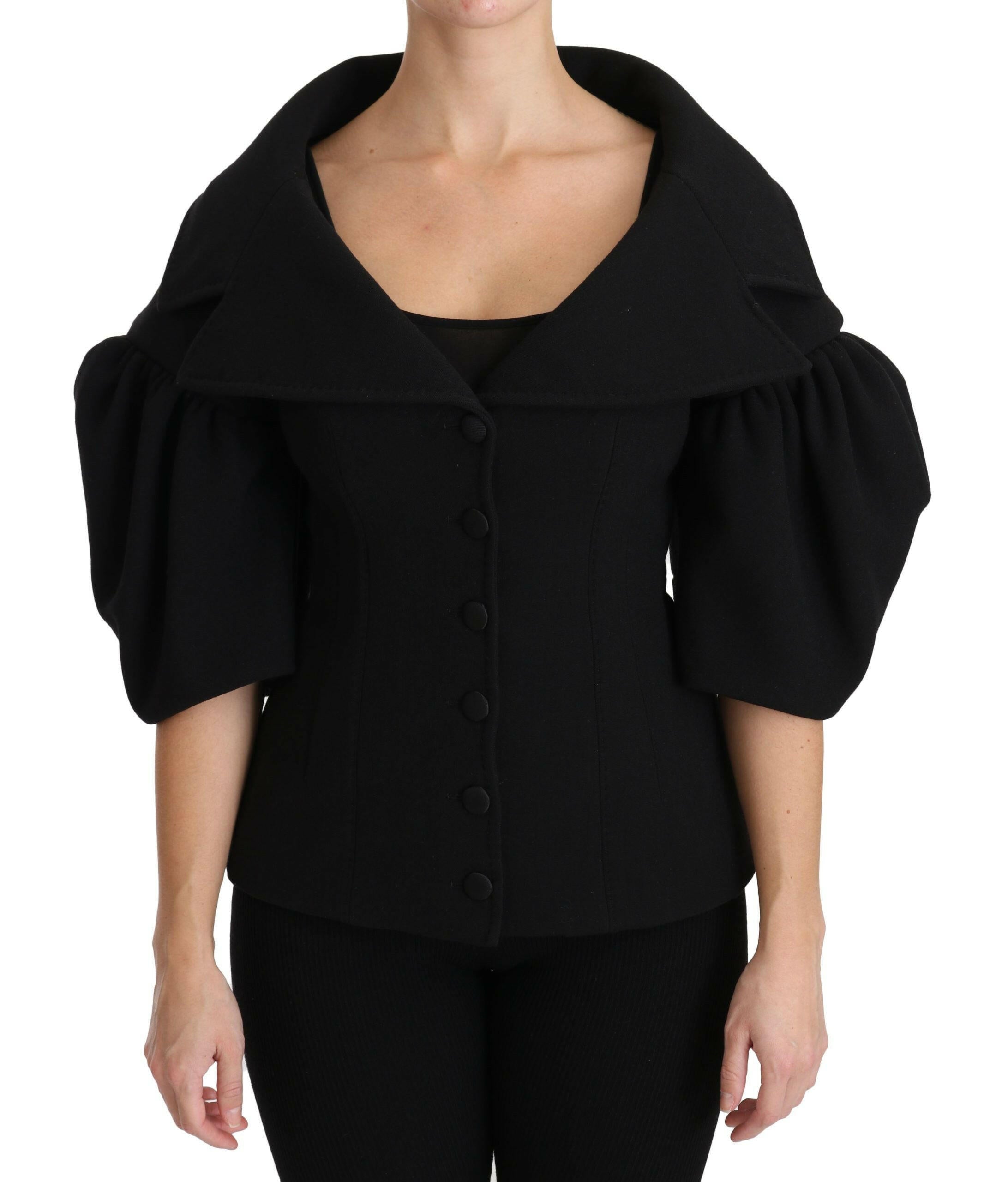Dolce & Gabbana Black Formal Coat Virgin Wool Jacket -   -  Dolce & Gabbana.