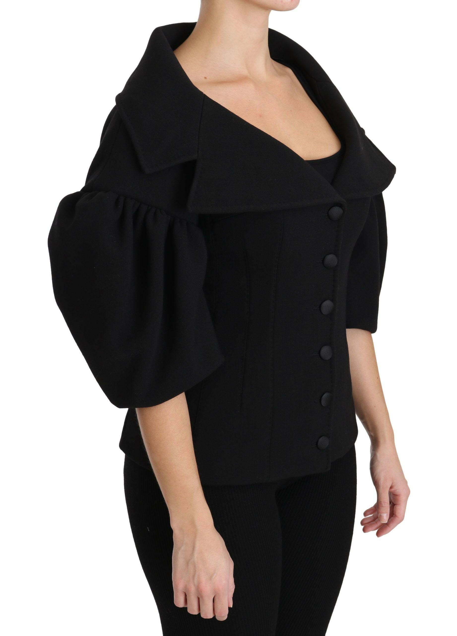 Dolce & Gabbana Black Formal Coat Virgin Wool Jacket -   -  Dolce & Gabbana.