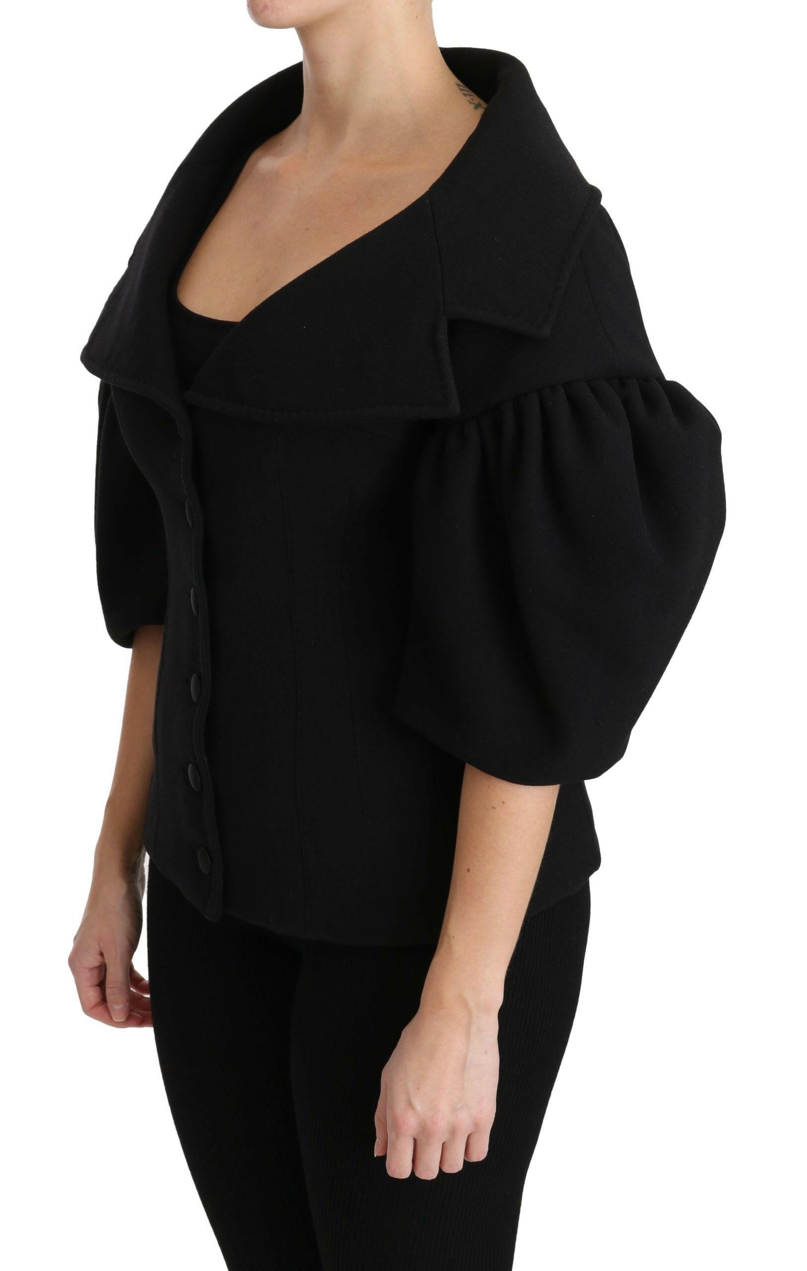 Dolce & Gabbana Black Formal Coat Virgin Wool Jacket -   -  Dolce & Gabbana.