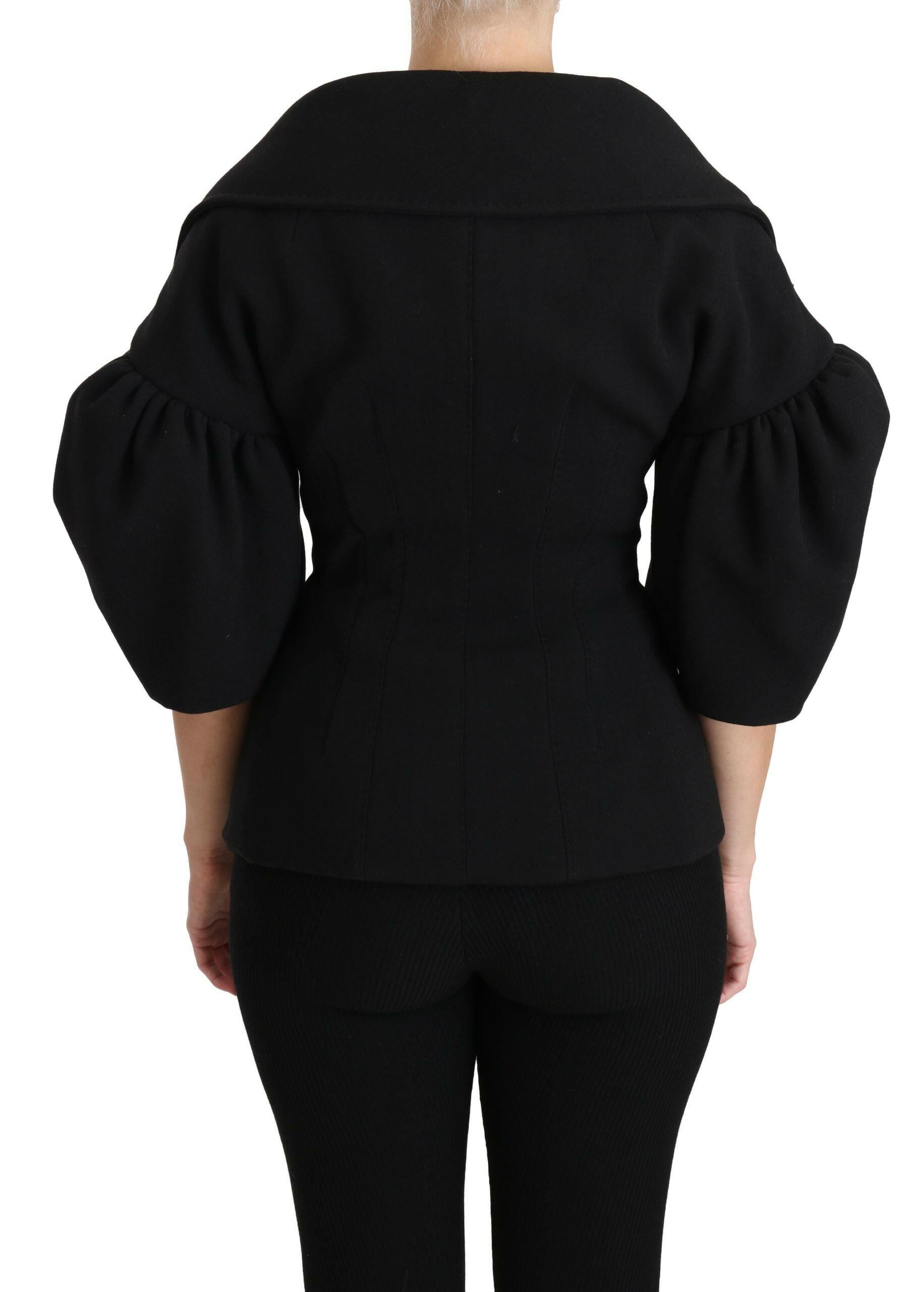 Dolce & Gabbana Black Formal Coat Virgin Wool Jacket -   -  Dolce & Gabbana.