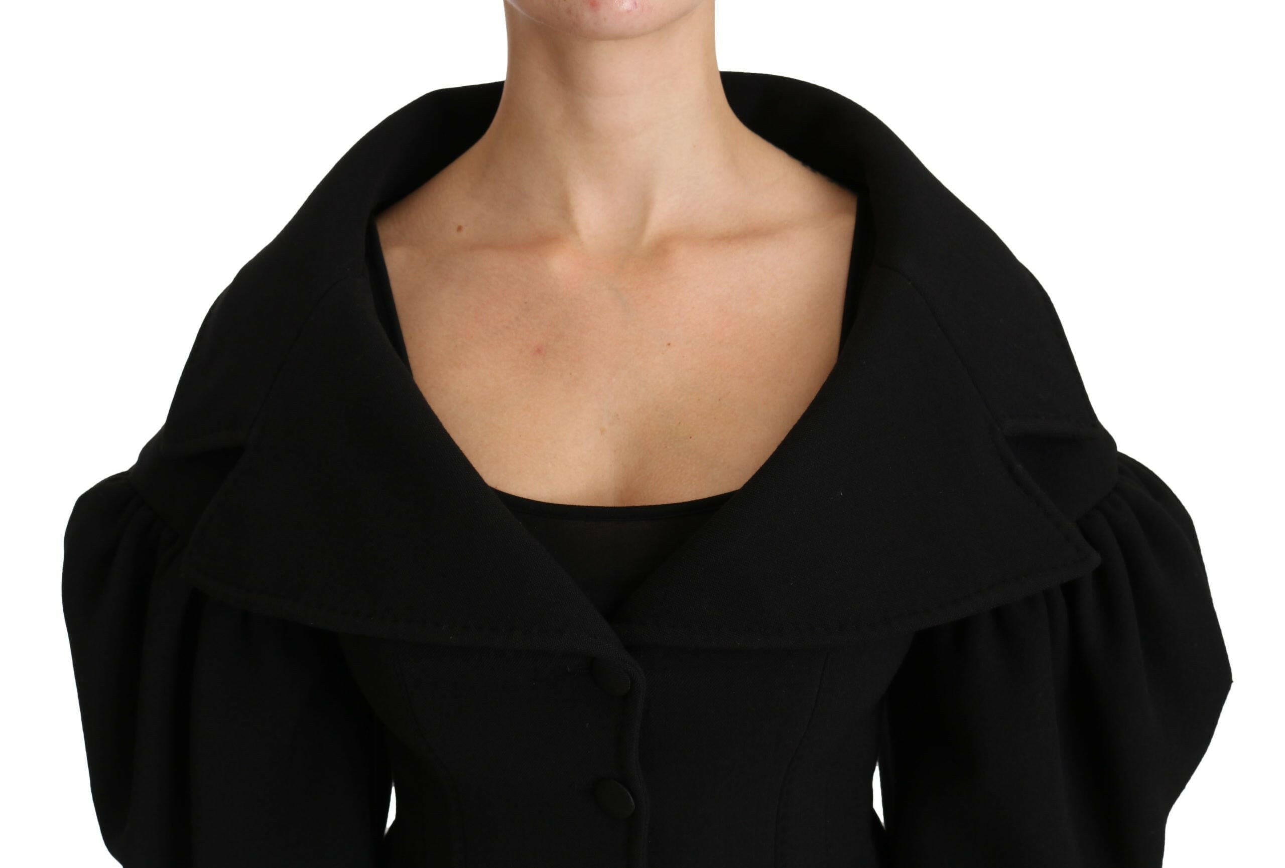 Dolce & Gabbana Black Formal Coat Virgin Wool Jacket -   -  Dolce & Gabbana.