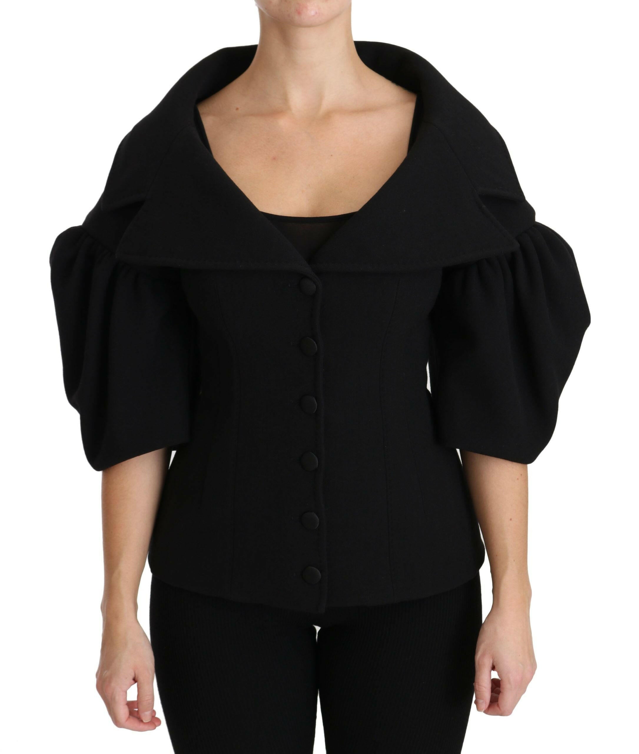 Dolce & Gabbana Black Formal Coat Virgin Wool Jacket -   -  Dolce & Gabbana.