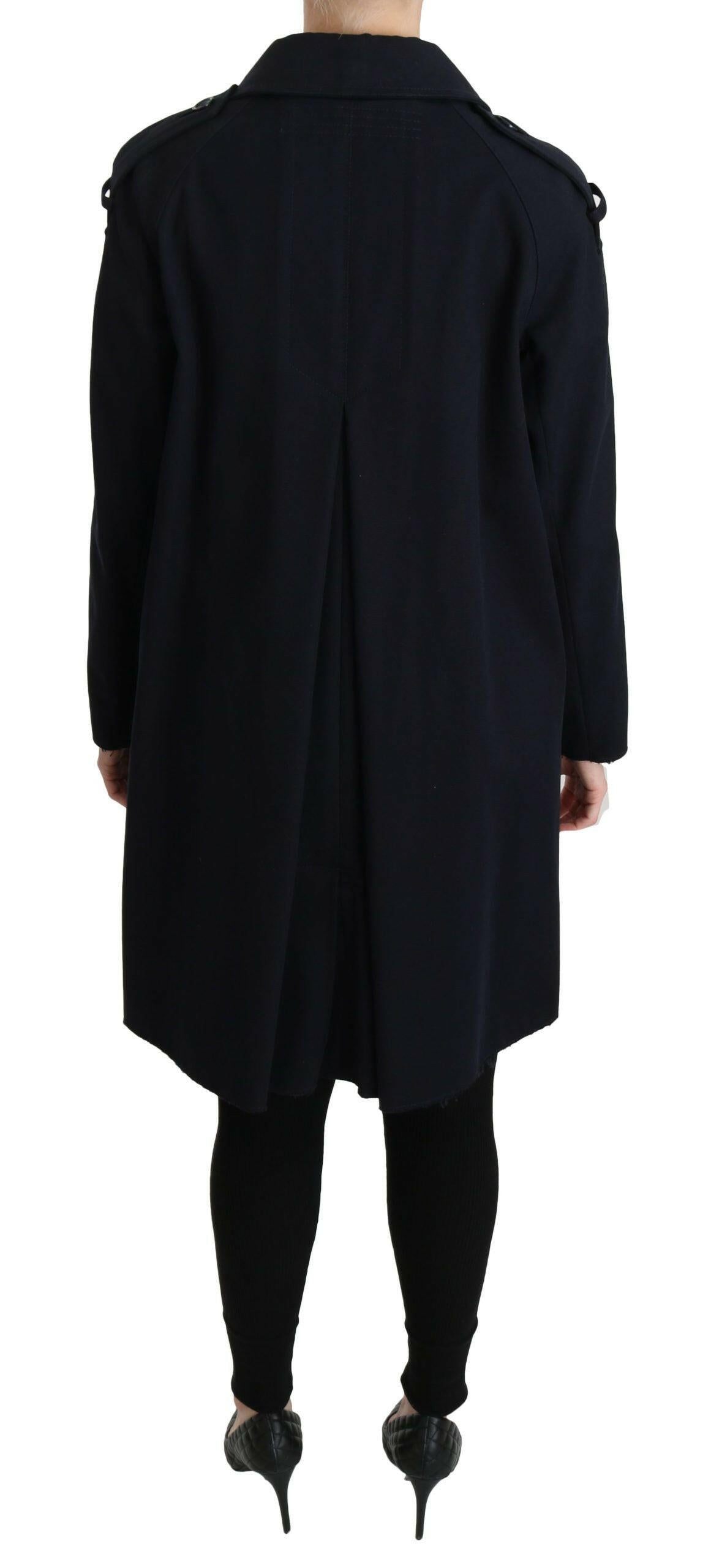 Dolce & Gabbana Coat Blue Cotton Women Trench Jacket -   -  Dolce & Gabbana.