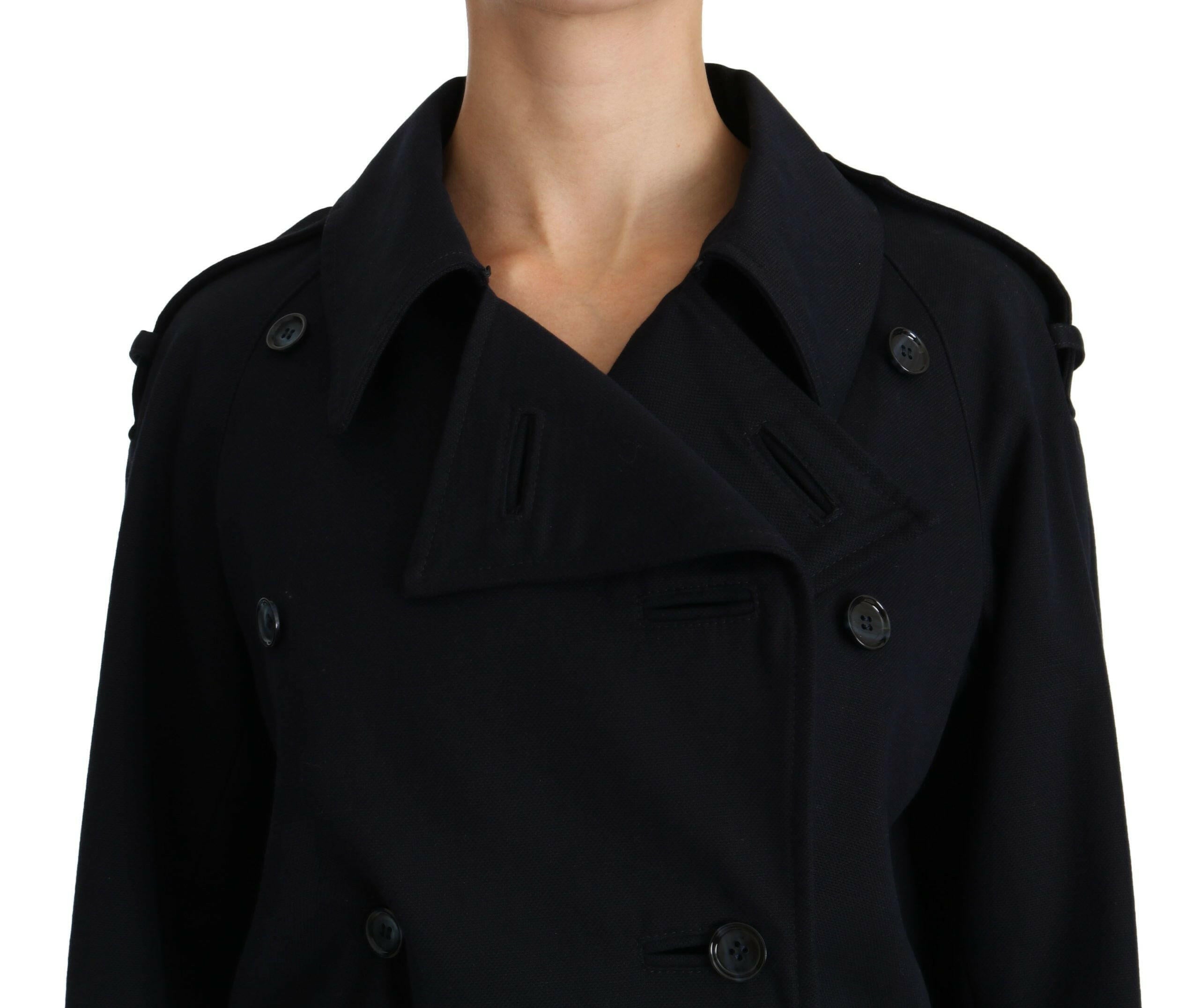 Dolce & Gabbana Coat Blue Cotton Women Trench Jacket -   -  Dolce & Gabbana.