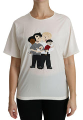 Dolce & Gabbana White #dgfamily Patch Short Sleeve Blouse Top -   -  Dolce & Gabbana.