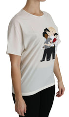 Dolce & Gabbana White #dgfamily Patch Short Sleeve Blouse Top -   -  Dolce & Gabbana.
