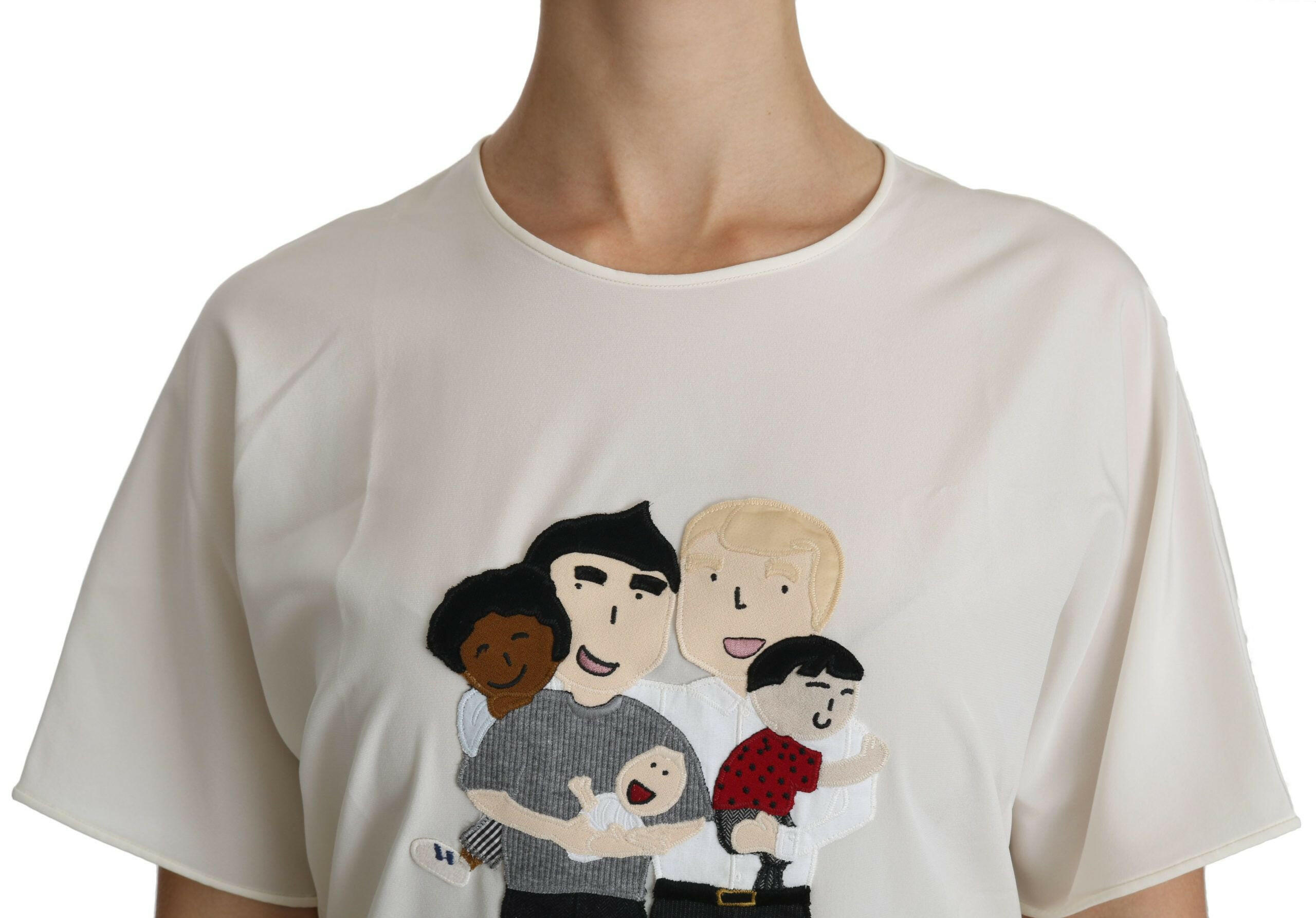 Dolce & Gabbana White #dgfamily Patch Short Sleeve Blouse Top -   -  Dolce & Gabbana.