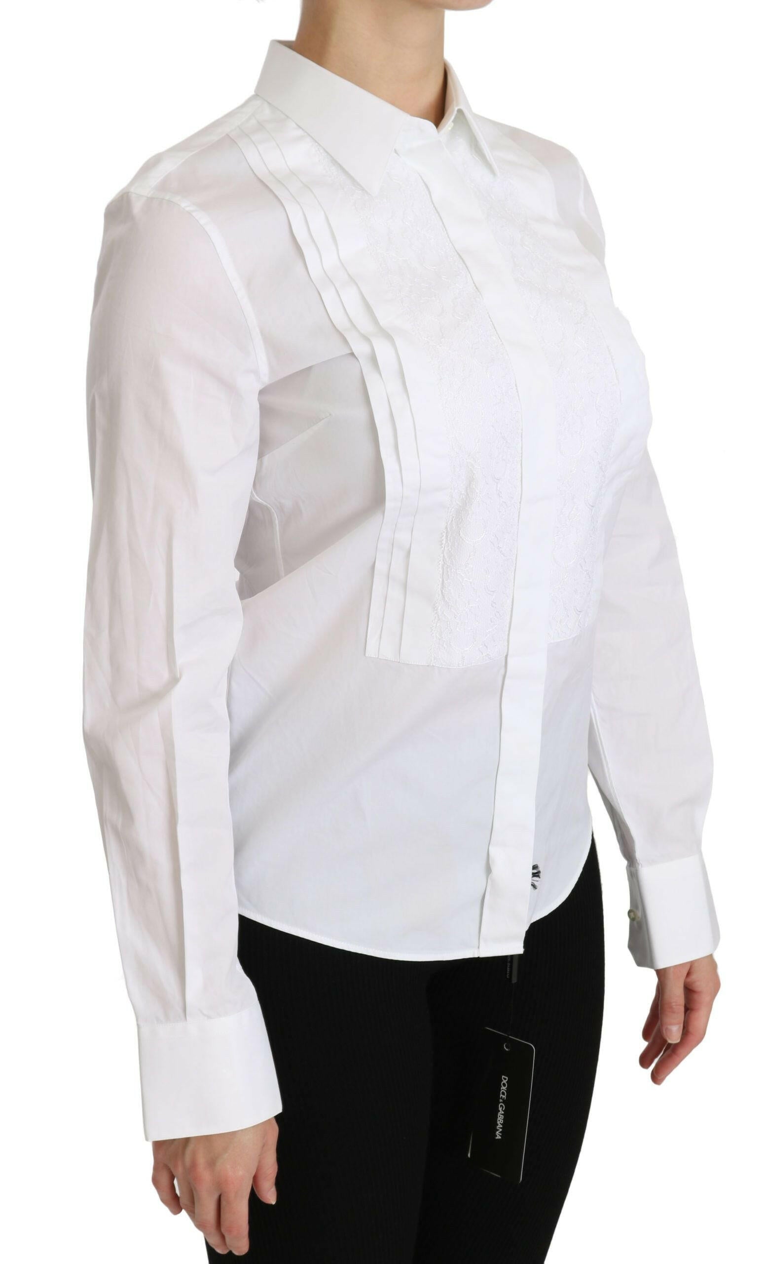 Dolce & Gabbana White Collared Long Sleeve Polo Shirt -   -  Dolce & Gabbana.