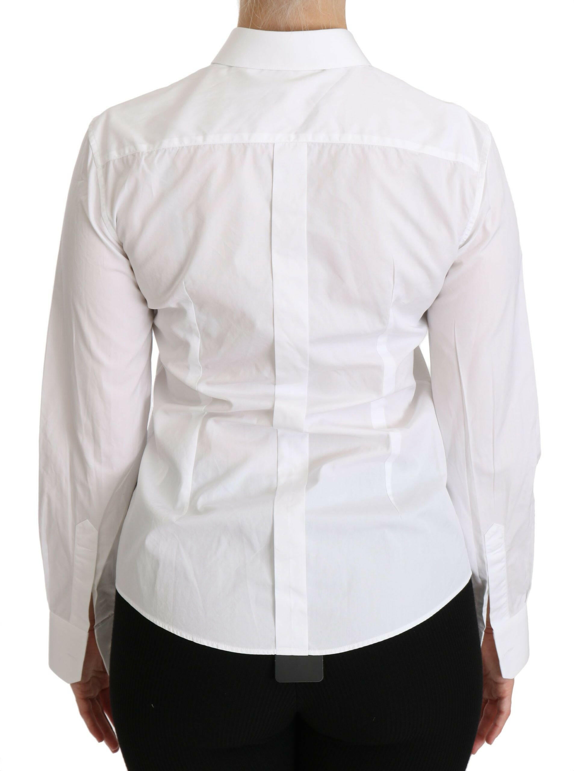 Dolce & Gabbana White Collared Long Sleeve Polo Shirt -   -  Dolce & Gabbana.
