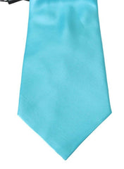 Dolce & Gabbana Light Blue Wide Mens Necktie Accessory 100% Silk Tie -  Neckties, Men -  Dolce & Gabbana.
