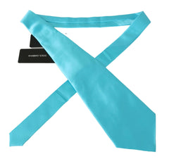 Dolce & Gabbana Light Blue Wide Mens Necktie Accessory 100% Silk Tie -  Neckties, Men -  Dolce & Gabbana.