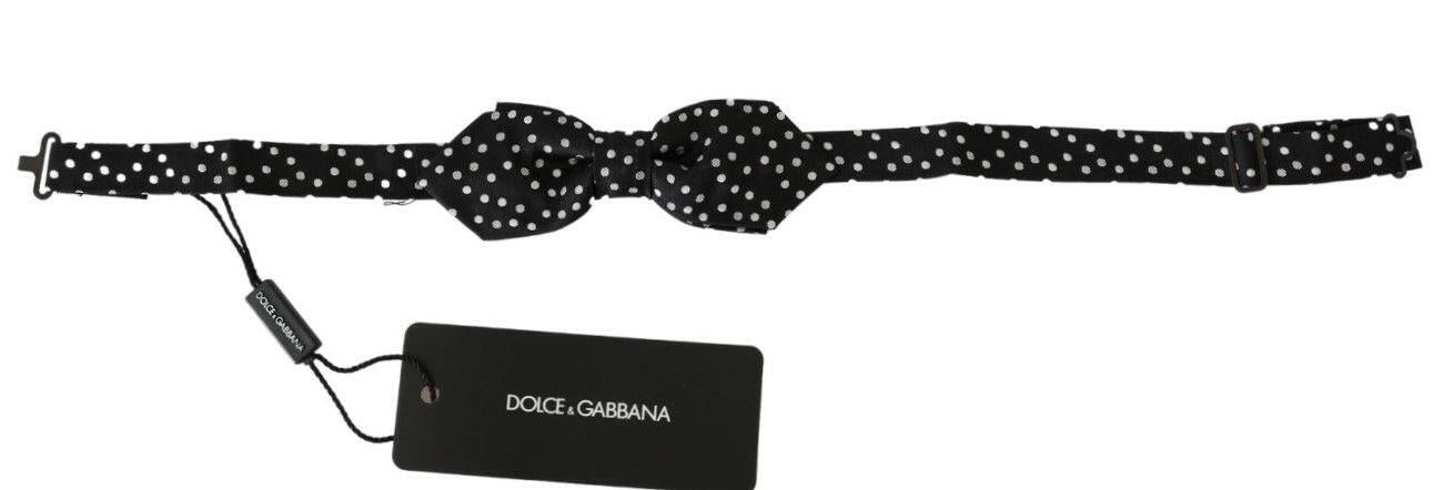 Dolce & Gabbana Black Polka Dots Mens Necktie Papillon 100% Silk Bow Tie -  Neckties, Men -  Dolce & Gabbana.