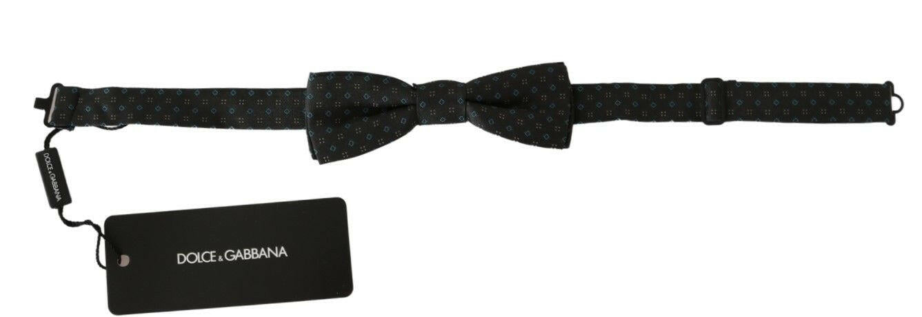 Dolce & Gabbana Gray Patterned Mens Necktie Papillon 100% Silk Bow Tie -  Neckties, Men -  Dolce & Gabbana.