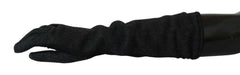 Dolce & Gabbana Black Gray Mid Arm Length Mittens Wool  Gloves -   -  Dolce & Gabbana.