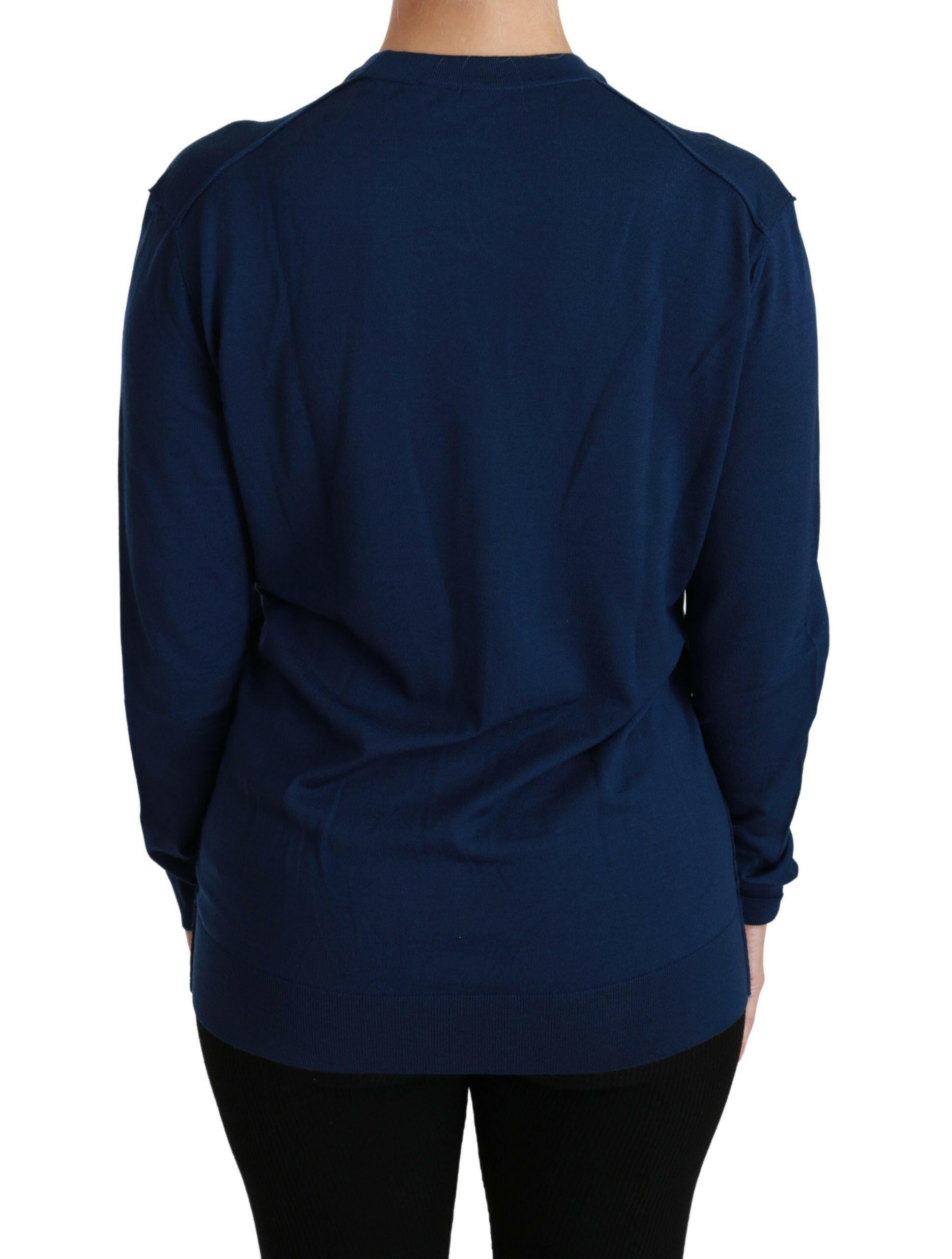 Dolce & Gabbana Blue Button Cardigan Virgin Wool Sweater -   -  Dolce & Gabbana.
