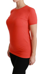 Dolce & Gabbana Red Crewneck Short Sleeve T-shirt Cotton Top -   -  Dolce & Gabbana.