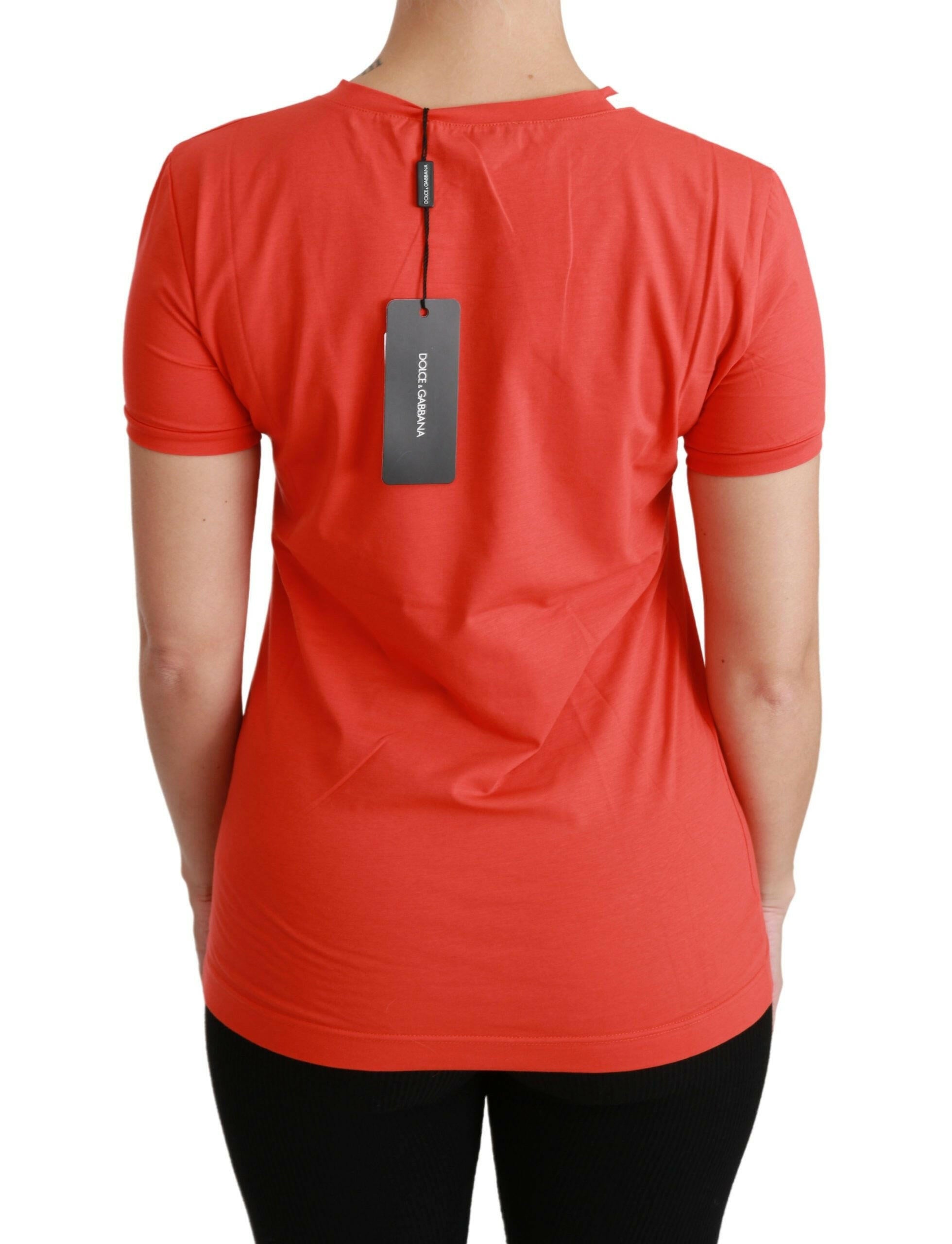 Dolce & Gabbana Red Crewneck Short Sleeve T-shirt Cotton Top -   -  Dolce & Gabbana.
