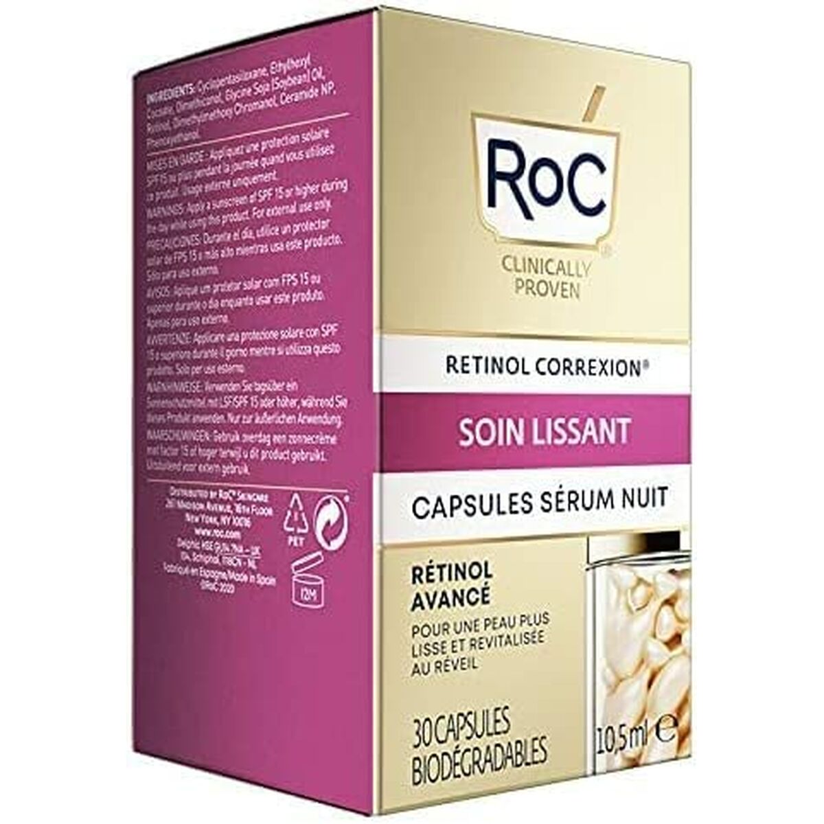 Facial Serum Roc Line Smoothing Retinol Night 30 Capsules -  Beauty, Skin care -  Roc.