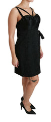 Dolce & Gabbana Black Stretch Satin Jacquard Mini Dress -   -  Dolce & Gabbana.