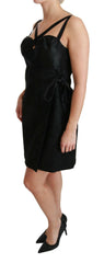 Dolce & Gabbana Black Stretch Satin Jacquard Mini Dress -   -  Dolce & Gabbana.