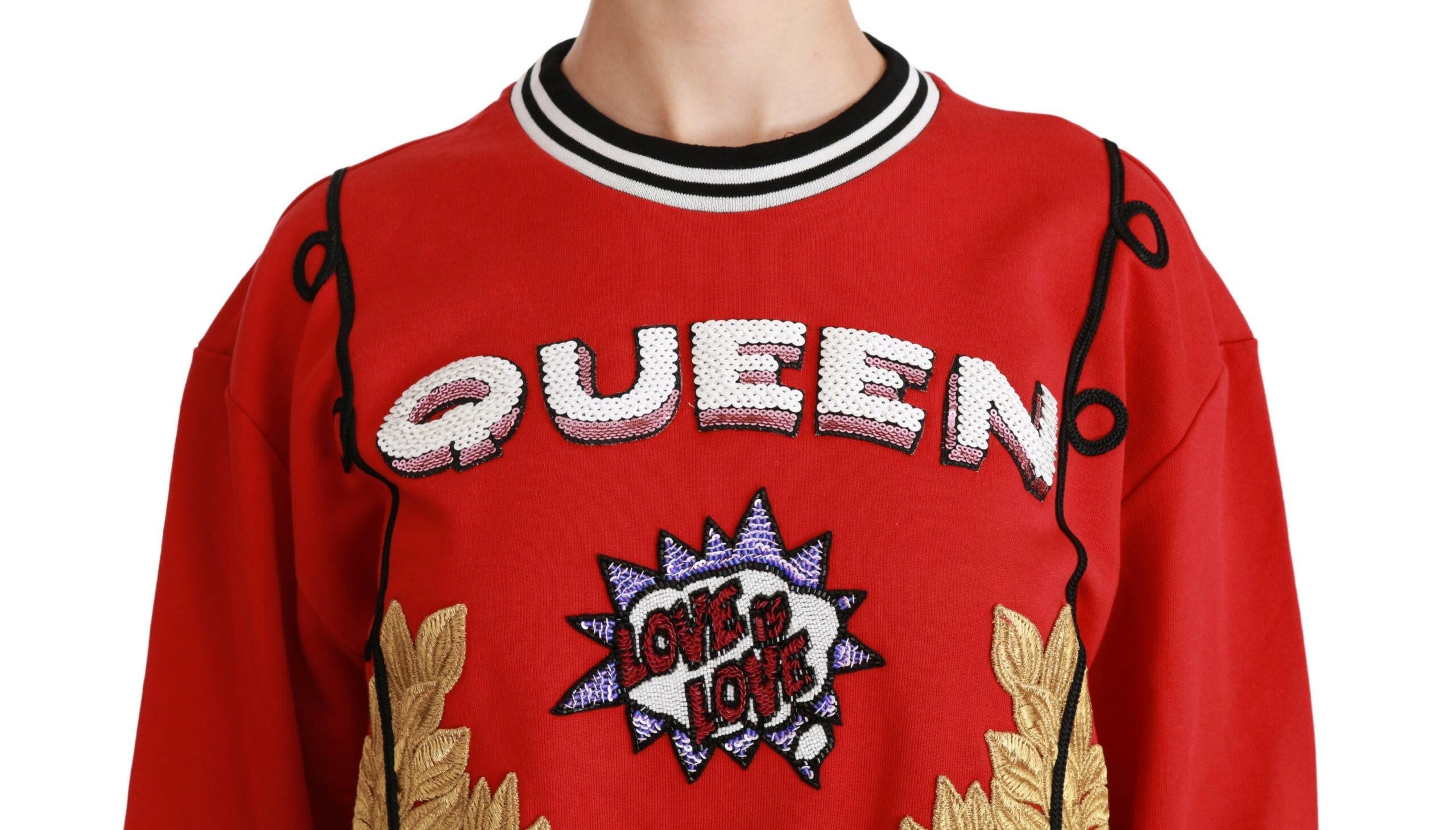 Dolce & Gabbana Red Queen Sequined Love Pullover Sweater -   -  Dolce & Gabbana.