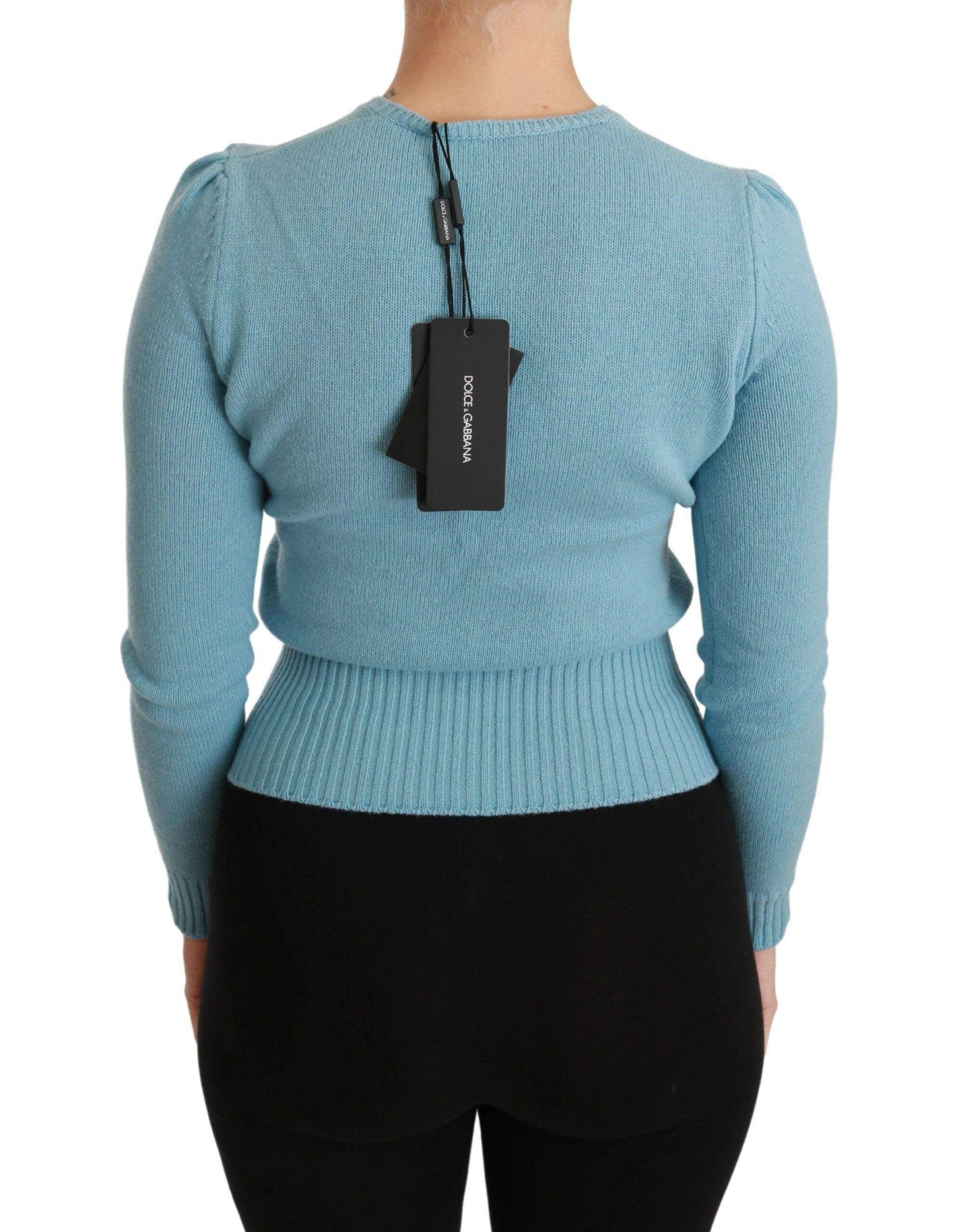 Dolce & Gabbana Blue Wool Queen Heart Pullover Sweater -   -  Dolce & Gabbana.