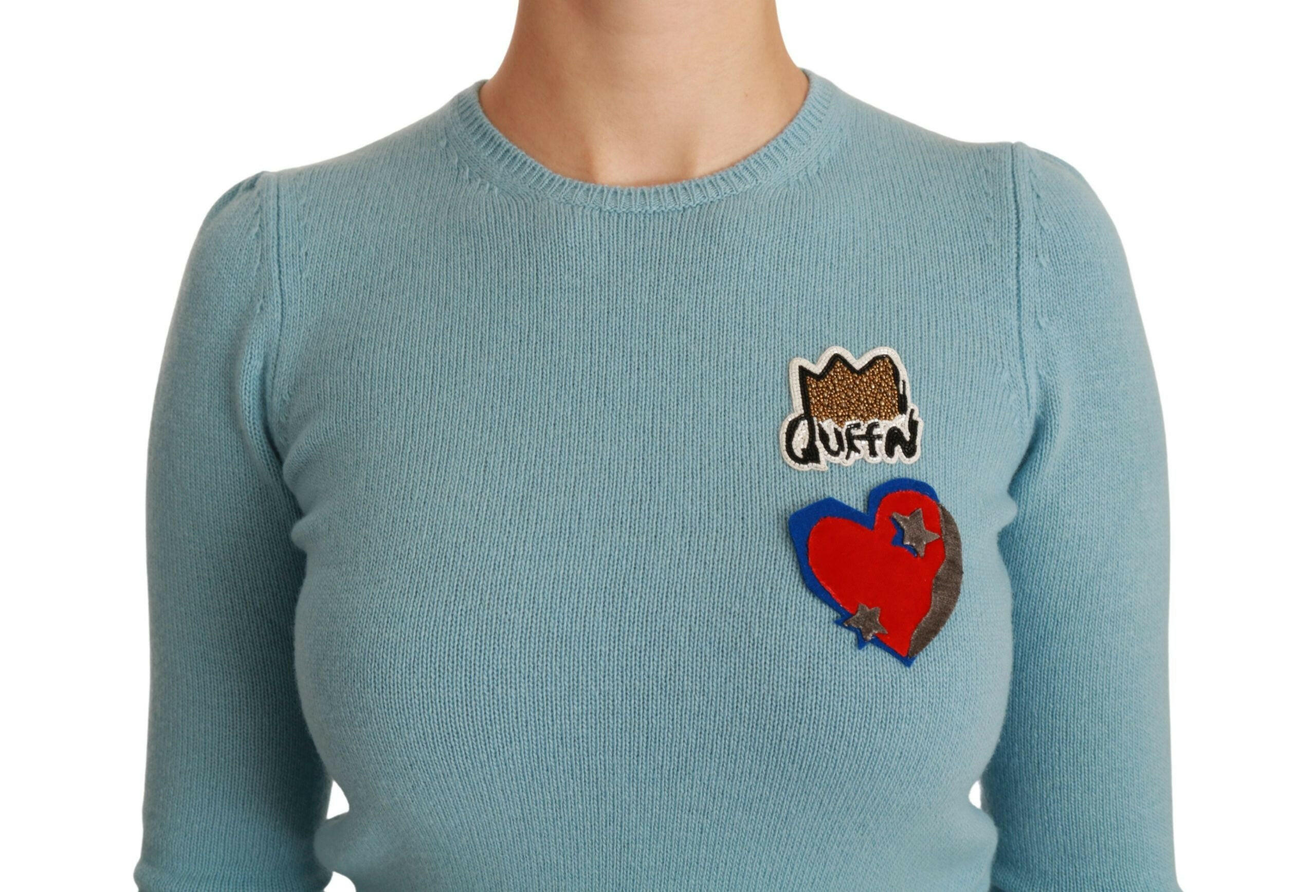 Dolce & Gabbana Blue Wool Queen Heart Pullover Sweater -   -  Dolce & Gabbana.