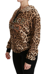 Dolce & Gabbana Brown Hooded Studded Ayers Leopard Sweater -   -  Dolce & Gabbana.