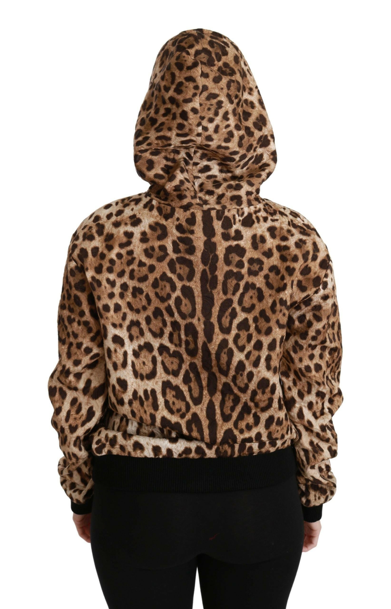 Dolce & Gabbana Brown Hooded Studded Ayers Leopard Sweater -   -  Dolce & Gabbana.