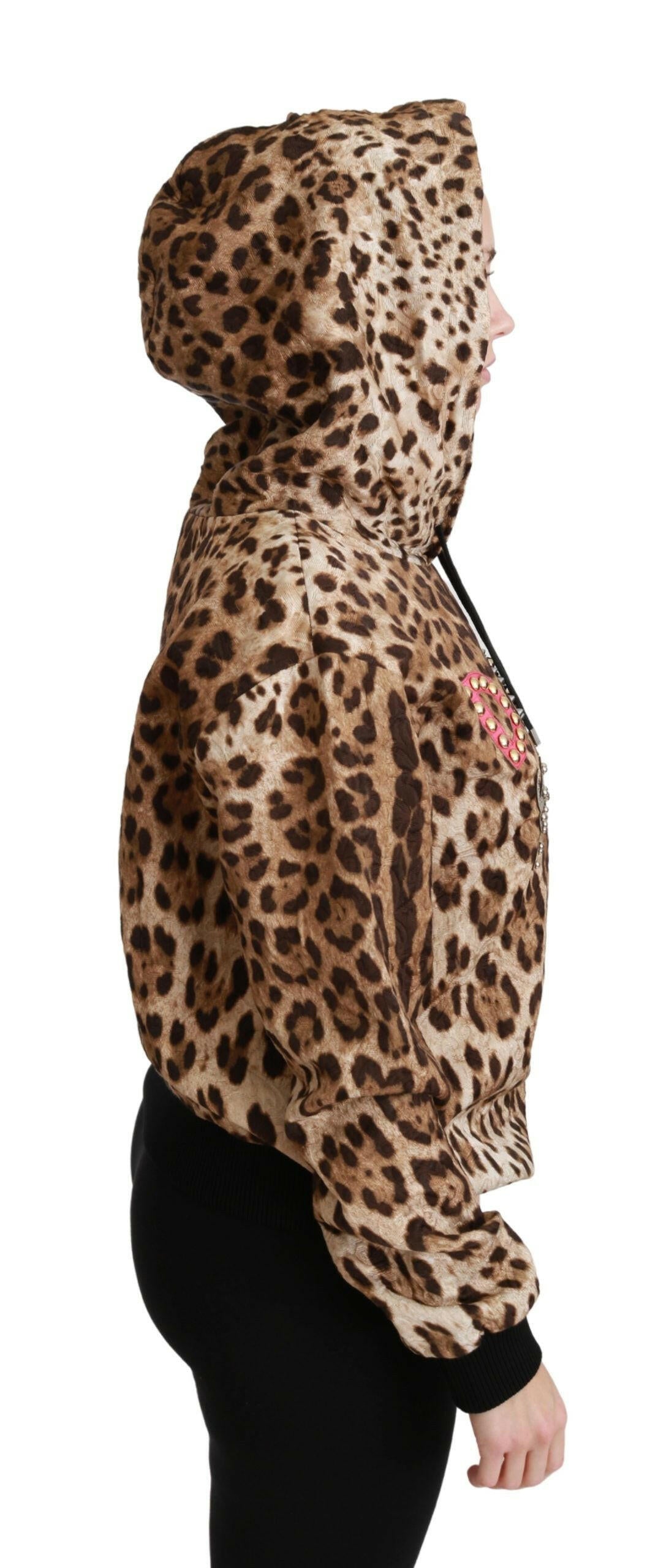 Dolce & Gabbana Brown Hooded Studded Ayers Leopard Sweater -   -  Dolce & Gabbana.