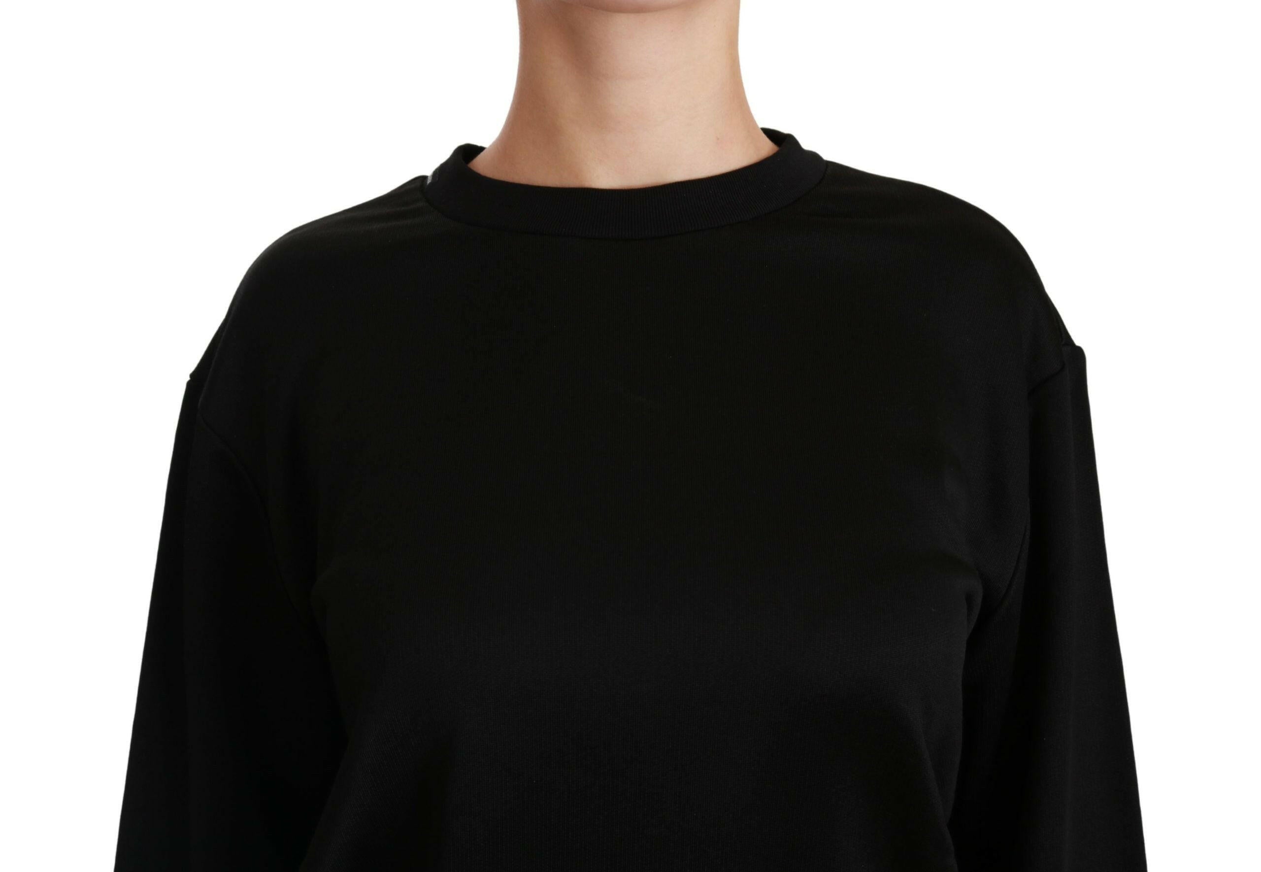 Dolce & Gabbana Black Cotton Crewneck Pullover Sweater -   -  Dolce & Gabbana.