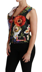Dolce & Gabbana Multicolor Floral Sleeveless Waistcoat Top Vest -   -  Dolce & Gabbana.