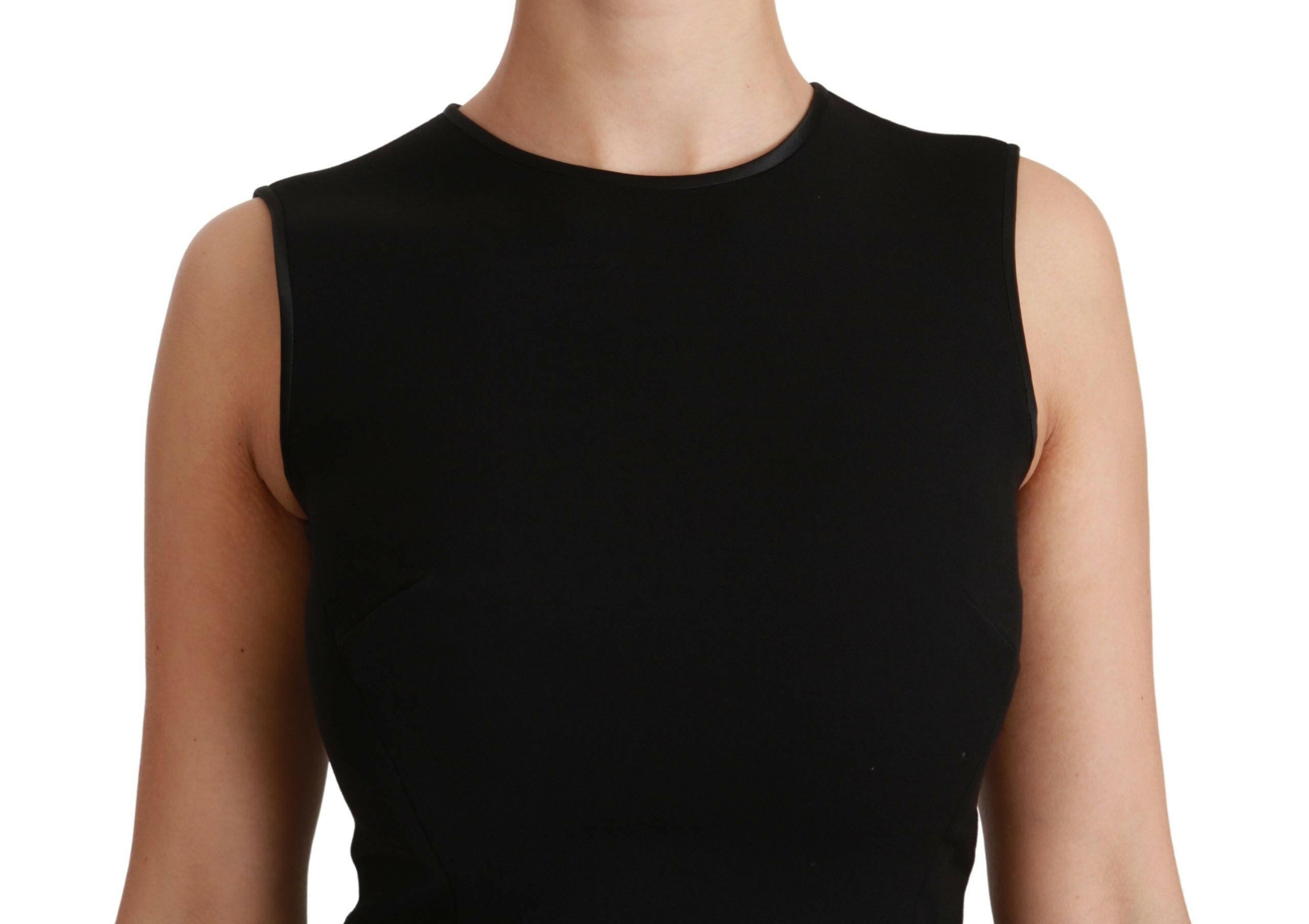 Dolce & Gabbana Black Fit Flare Wool Stretch Sheath Dress -   -  Dolce & Gabbana.