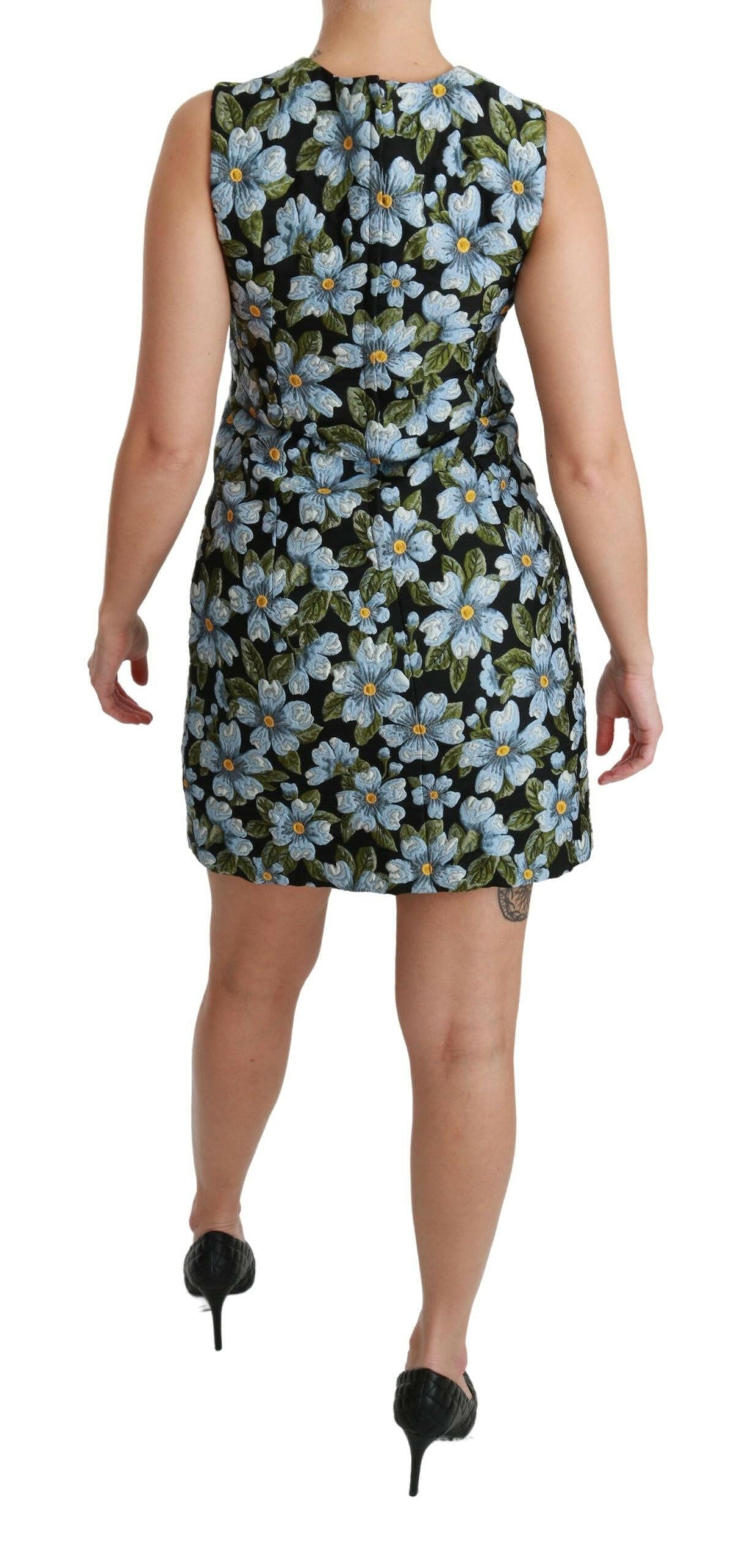 Dolce & Gabbana Blue Floral Brocade Gown Shift Dress -   -  Dolce & Gabbana.