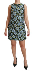 Dolce & Gabbana Blue Floral Brocade Gown Shift Dress -   -  Dolce & Gabbana.