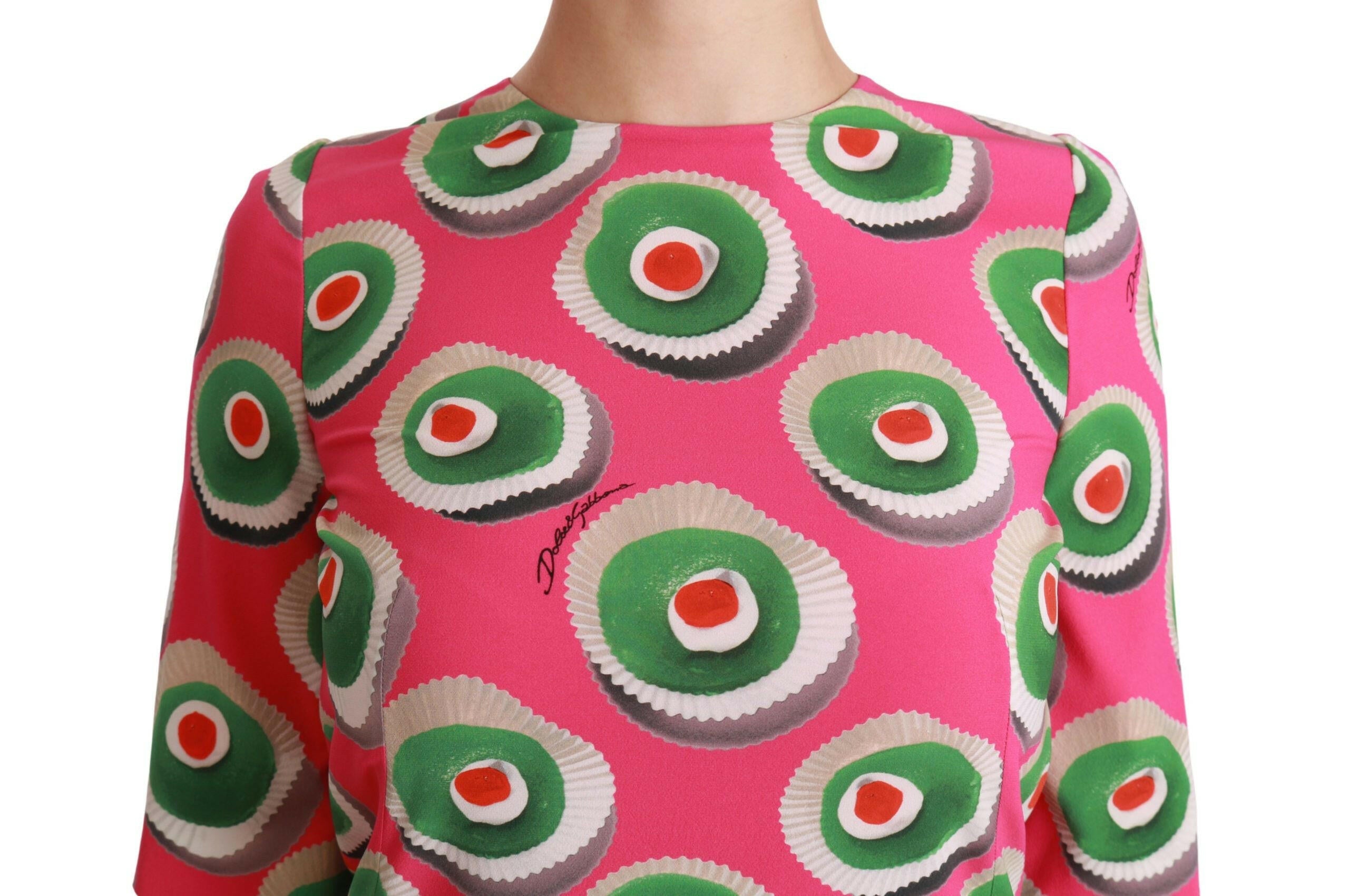 Dolce & Gabbana Pink Silk Cup Cake Shift Stretch Dress -   -  Dolce & Gabbana.