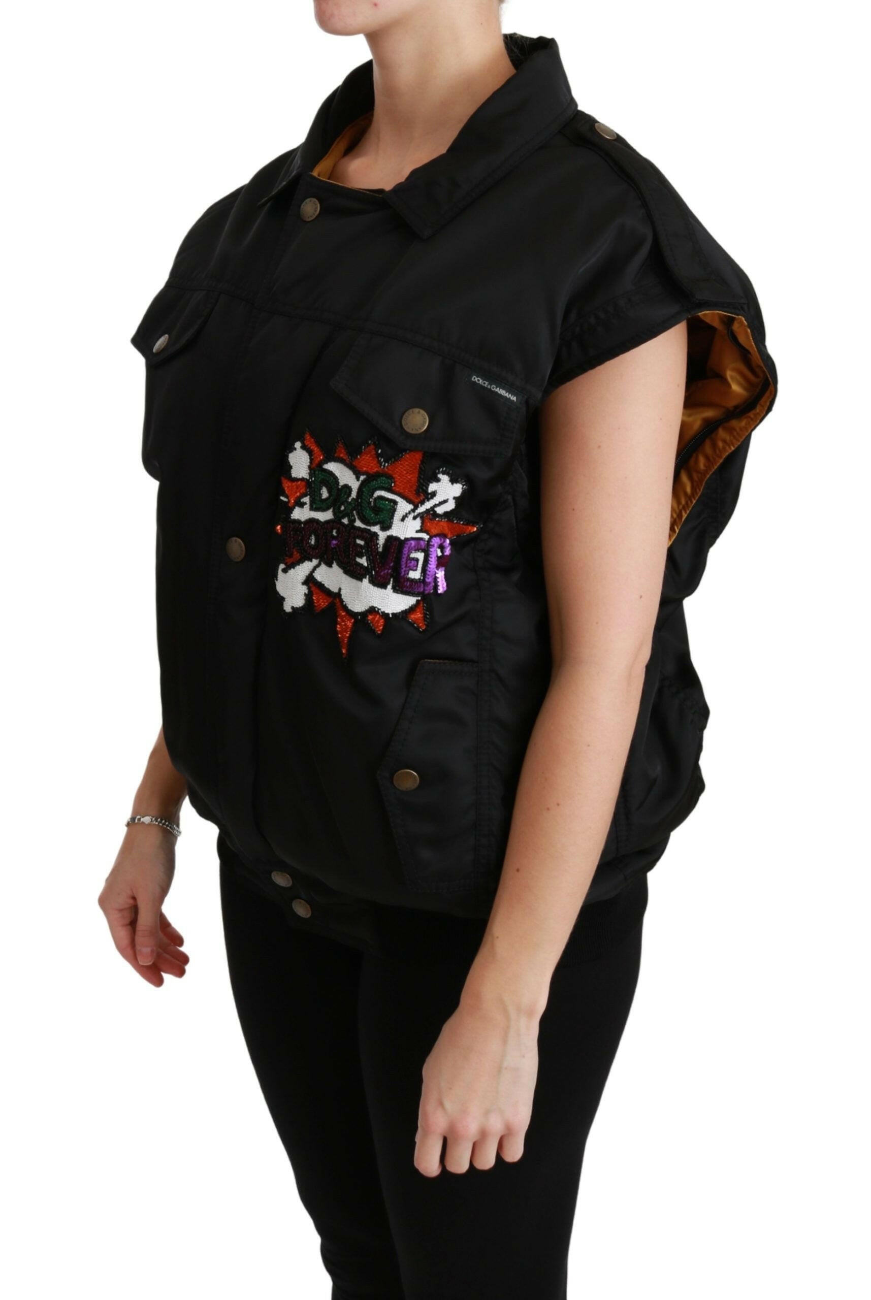 Dolce & Gabbana Black Queen Crown Sequined Bomber Jacket -   -  Dolce & Gabbana.