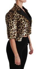 Dolce & Gabbana Blazer Gold Leopard Sequined Jacket -   -  Dolce & Gabbana.