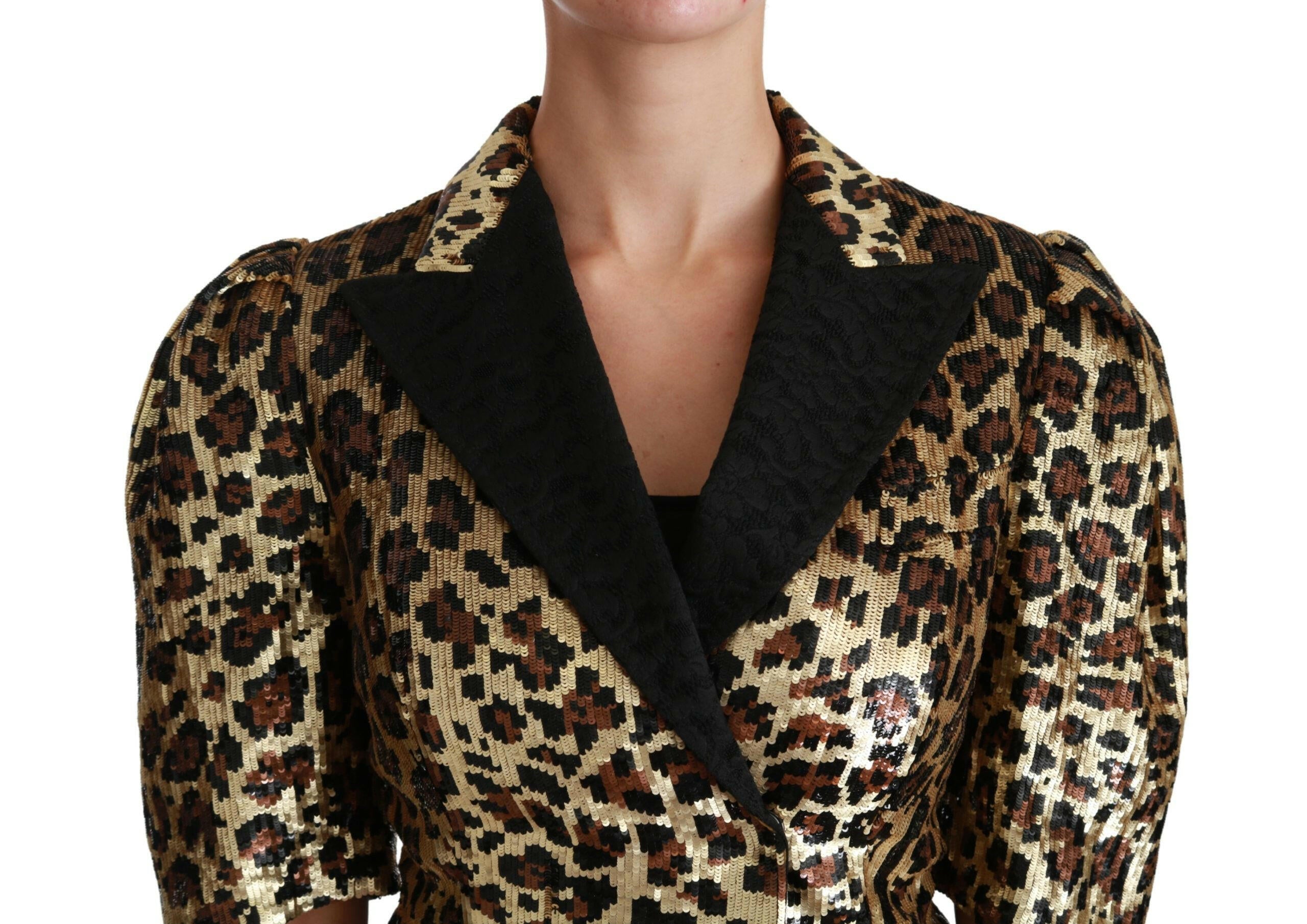Dolce & Gabbana Blazer Gold Leopard Sequined Jacket -   -  Dolce & Gabbana.