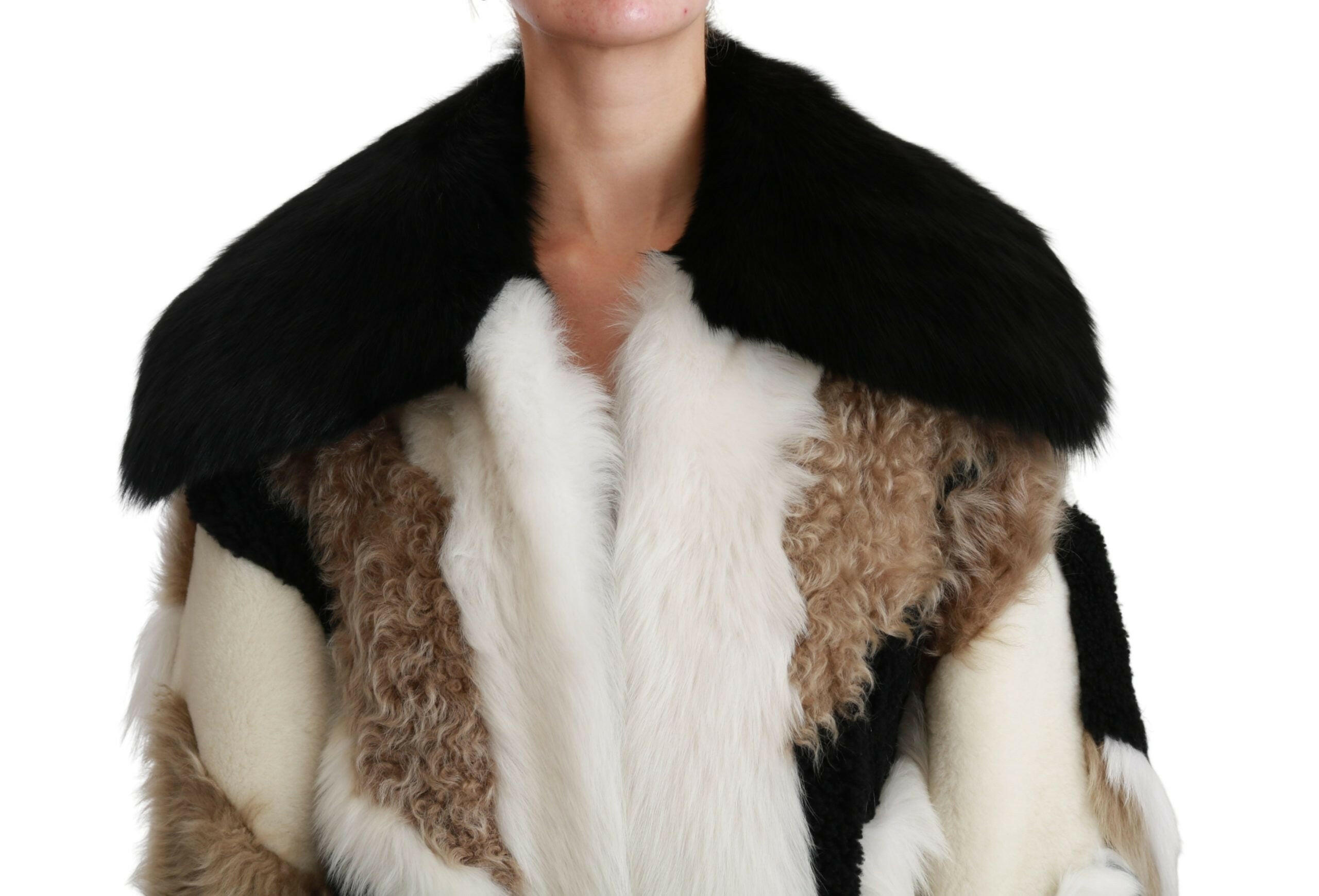 Dolce & Gabbana Sheep Fur Shearling Cape Jacket Coat -   -  Dolce & Gabbana.