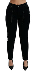 Dolce & Gabbana Blue Corduroy Mid Waist Skinny Pants Jeans -   -  Dolce & Gabbana.